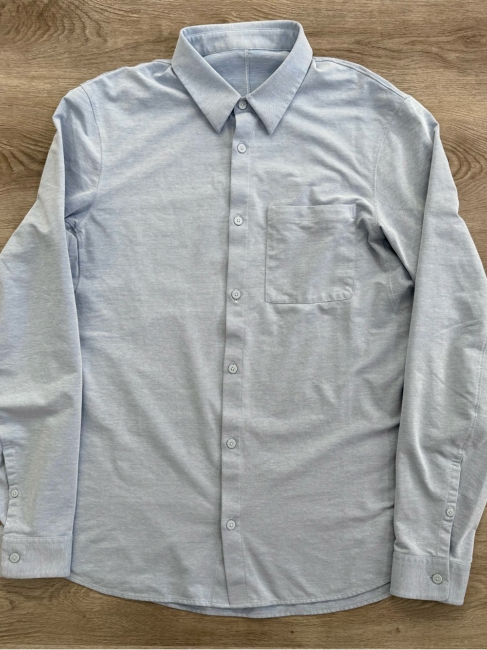 Lululemon Commission Shirt Men's L Chambray Blue Long Sleeve Casual Athleisure